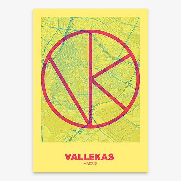 Decorative poster of Vallecas, Madrid – Ultra-fine typographic art