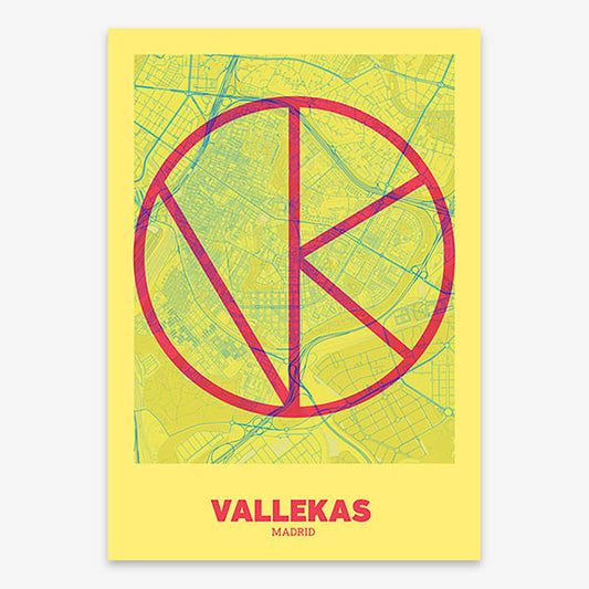 Decorative poster of Vallecas, Madrid – Ultra-fine typographic art