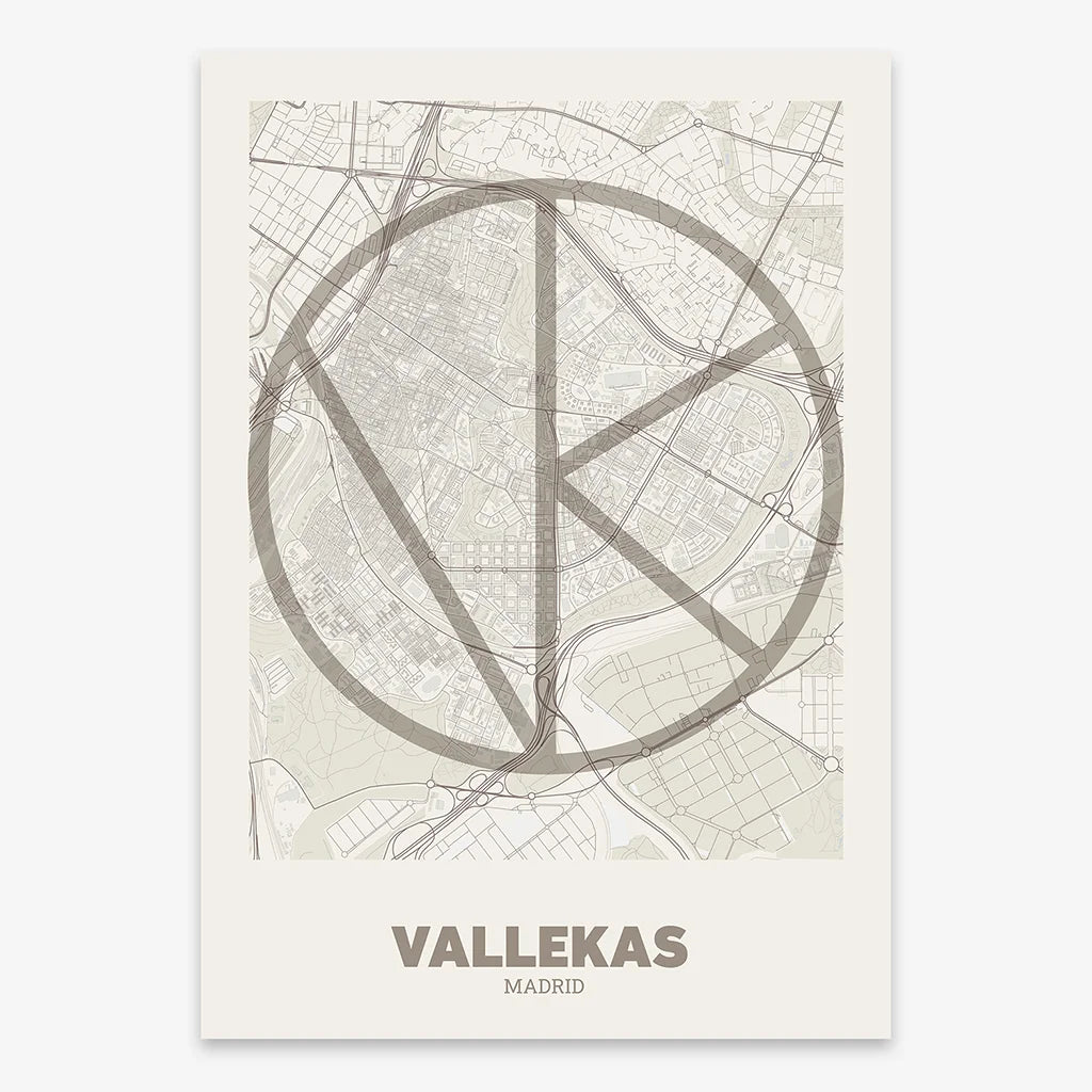Decorative poster of Vallecas, Madrid – Ultra-fine typographic art