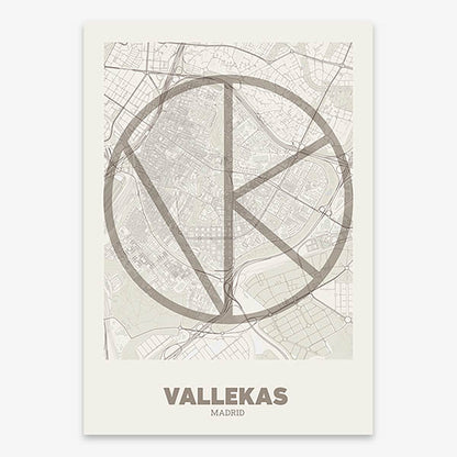 Decorative poster of Vallecas, Madrid – Ultra-fine typographic art
