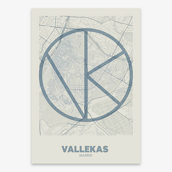 Decorative poster of Vallecas, Madrid – Ultra-fine typographic art