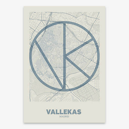 Decorative poster of Vallecas, Madrid – Ultra-fine typographic art