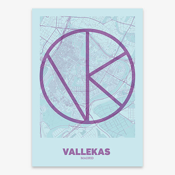 Decorative poster of Vallecas, Madrid – Ultra-fine typographic art