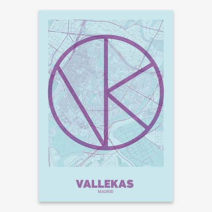 Decorative poster of Vallecas, Madrid – Ultra-fine typographic art
