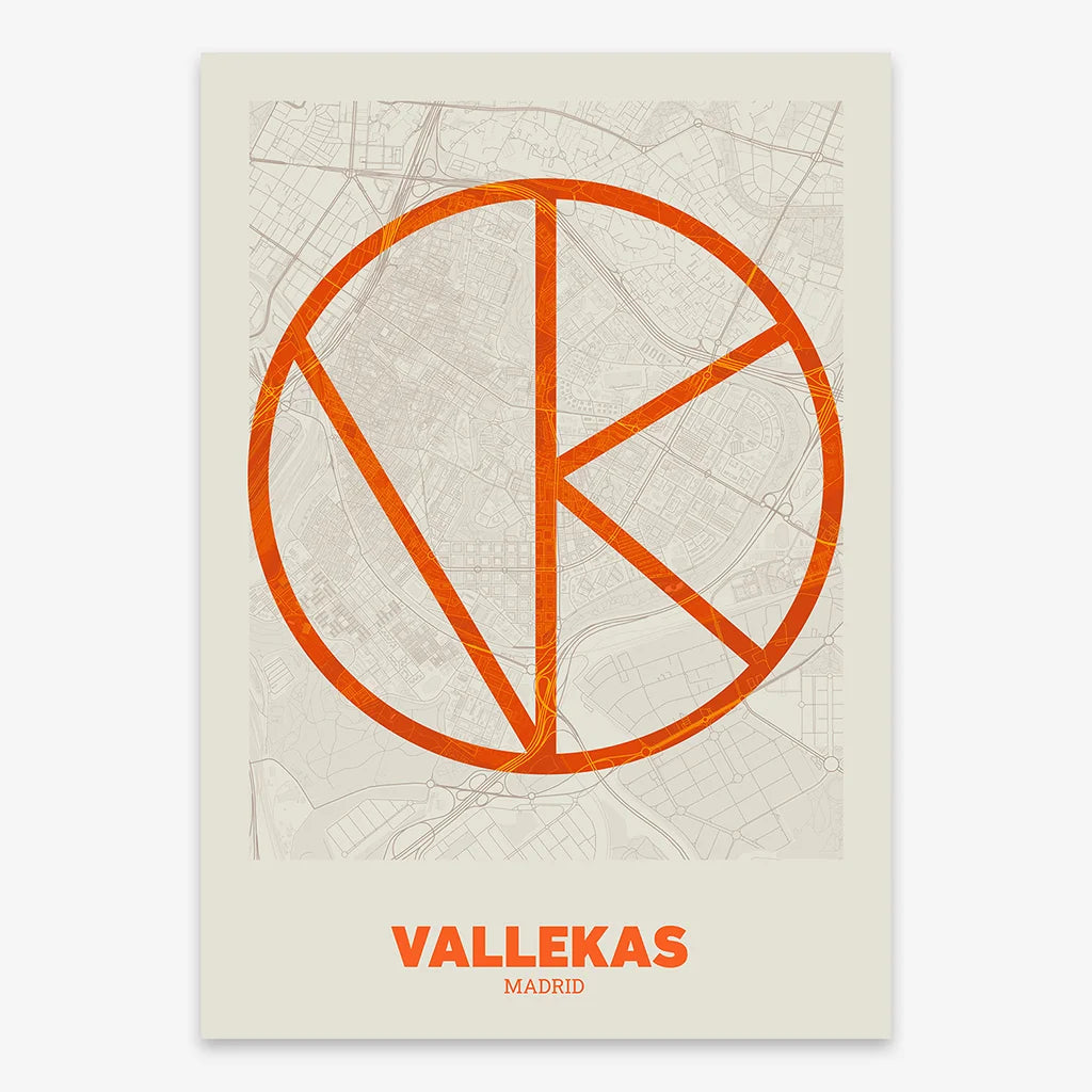 Decorative poster of Vallecas, Madrid – Ultra-fine typographic art