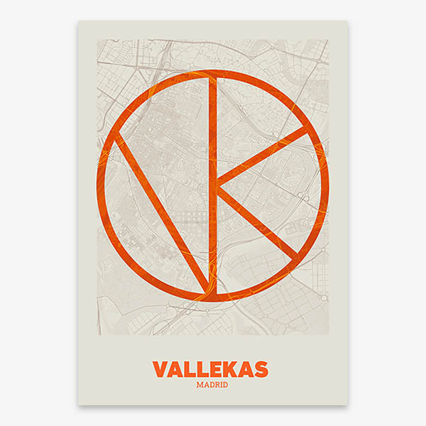 Decorative poster of Vallecas, Madrid – Ultra-fine typographic art