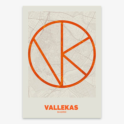 Decorative poster of Vallecas, Madrid – Ultra-fine typographic art