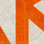 Detalle de la lámina tipográfica de Vallecas, textura del papel Giclée