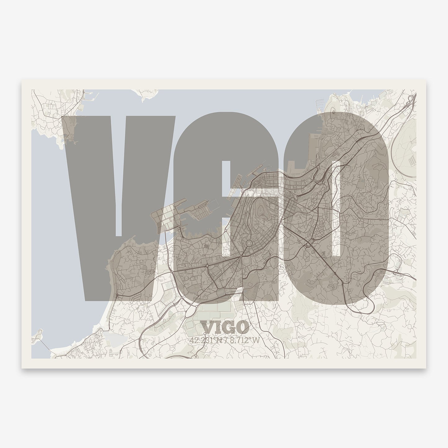 Vigo Map V02 Rustic / No Frame / No