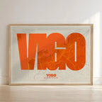 Vigo art poster with geometric typography - Custom decoration