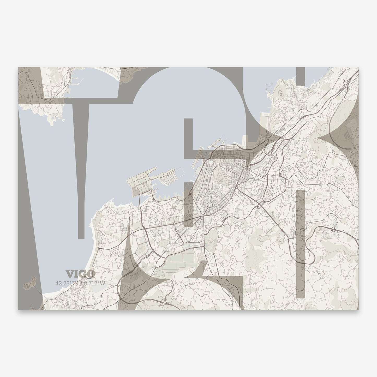 Vigo Map V03 Rustic / No Frame / No