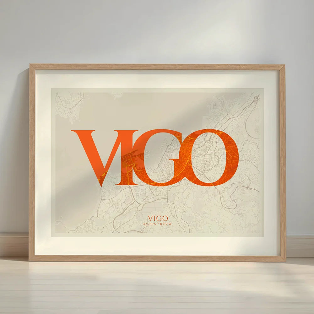 Elegant print of Vigo – Minimalist and sophisticated poster