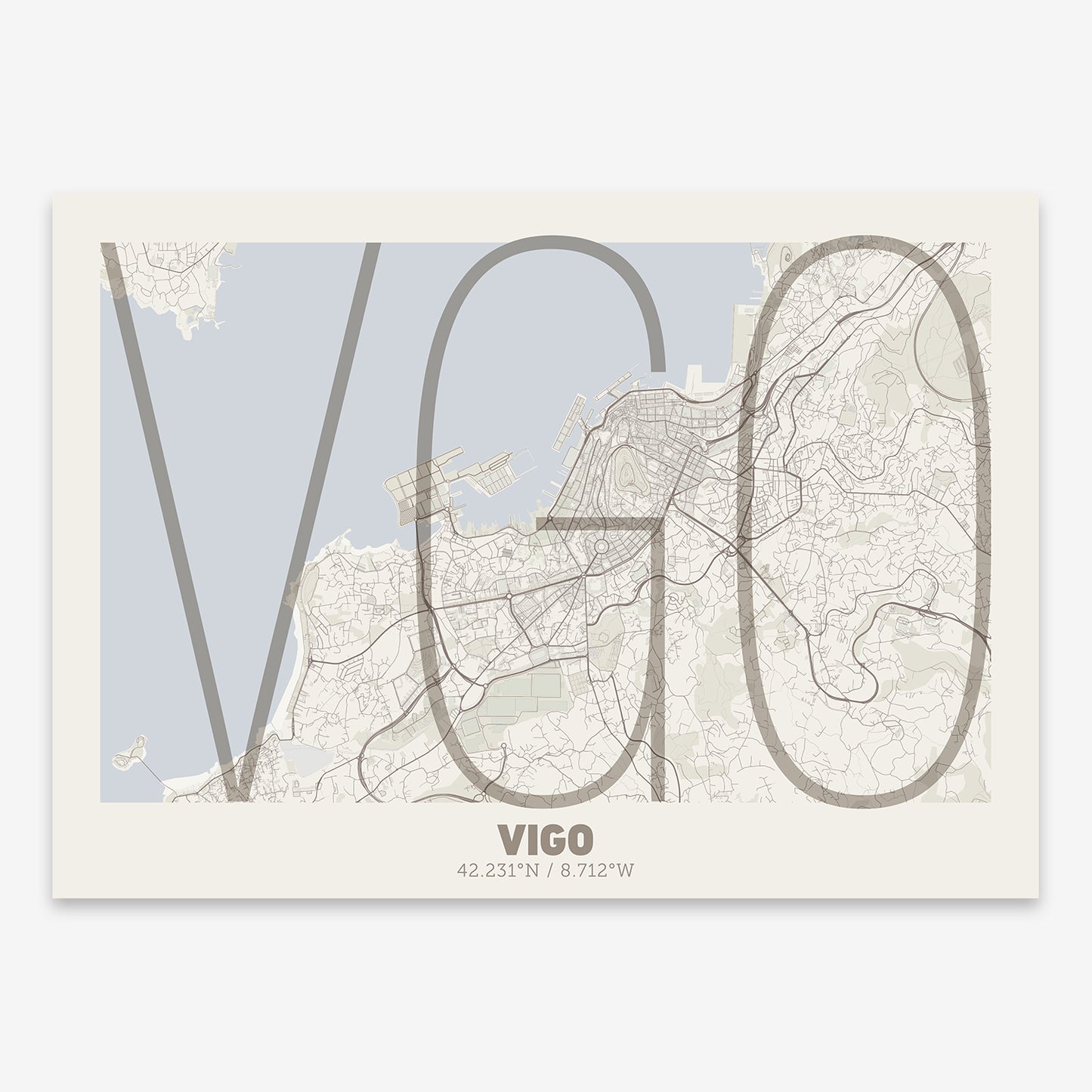 Vigo Map V07 Rustic / No Frame / No