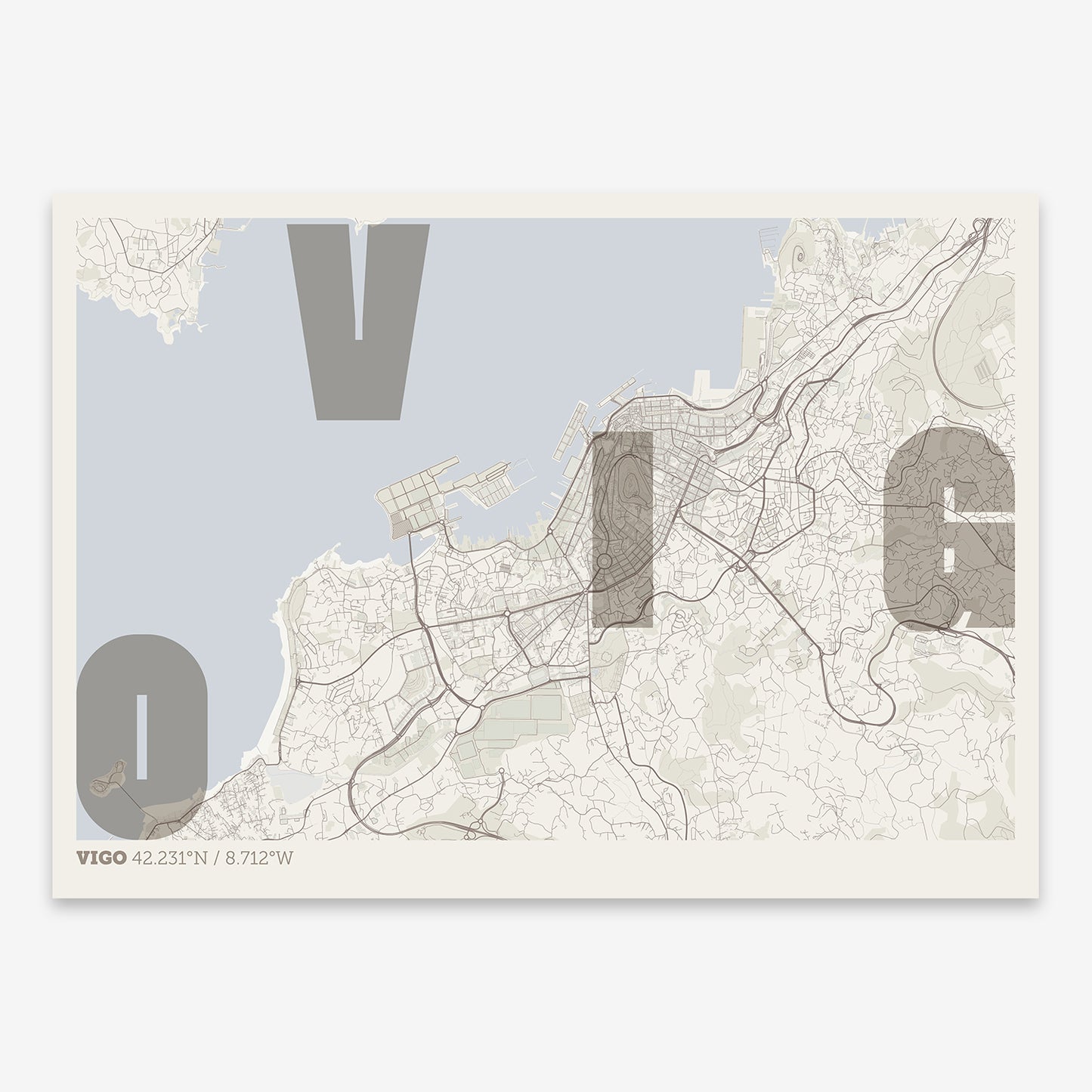 Vigo Map V08 Rustic / No Frame / No