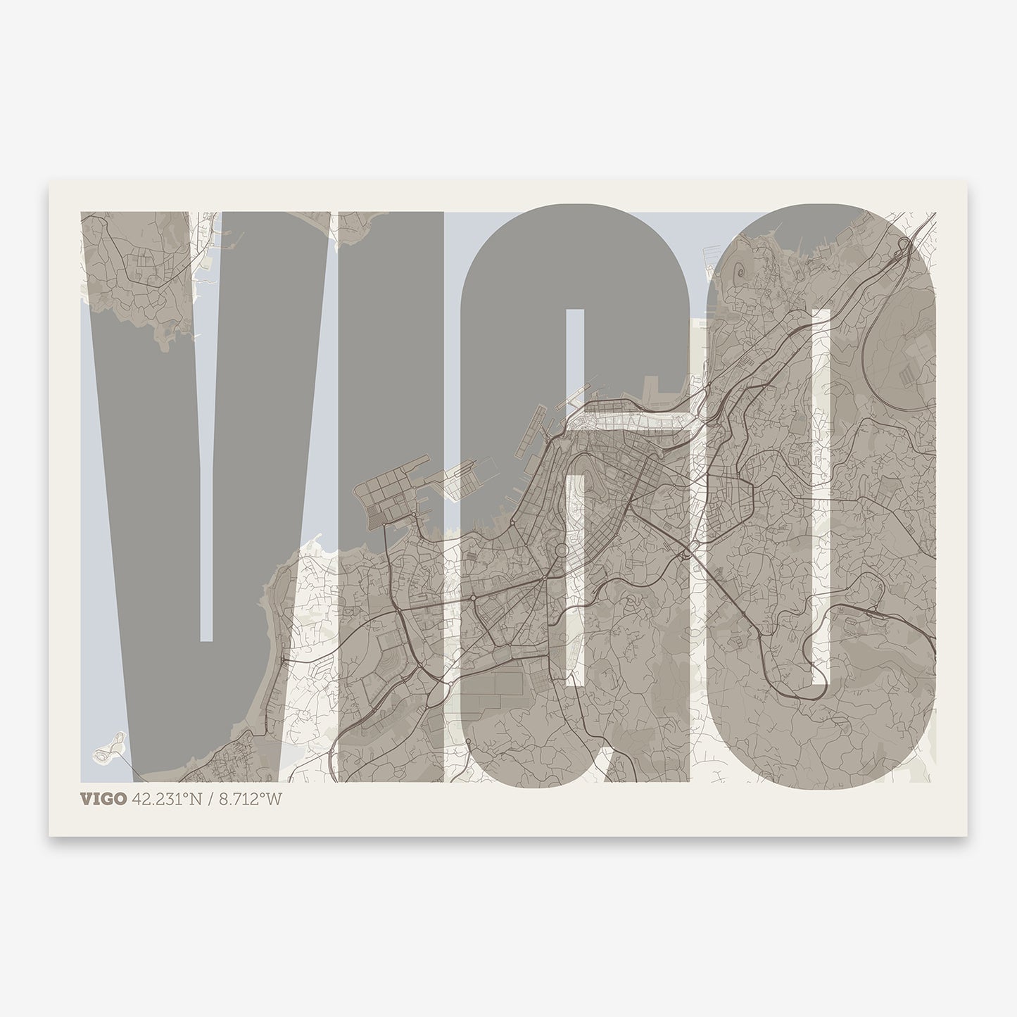 Vigo Map V09 Rustic / No Frame / No