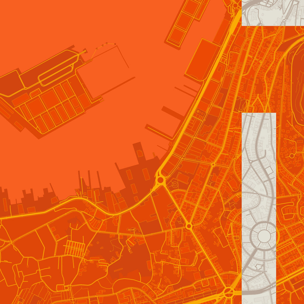Detalle de la lámina tipográfica de Vigo, textura del papel Giclée