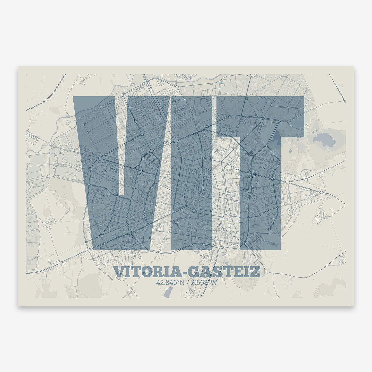 Vitoria-Gasteiz Map V02 Seaside / No Frame / No