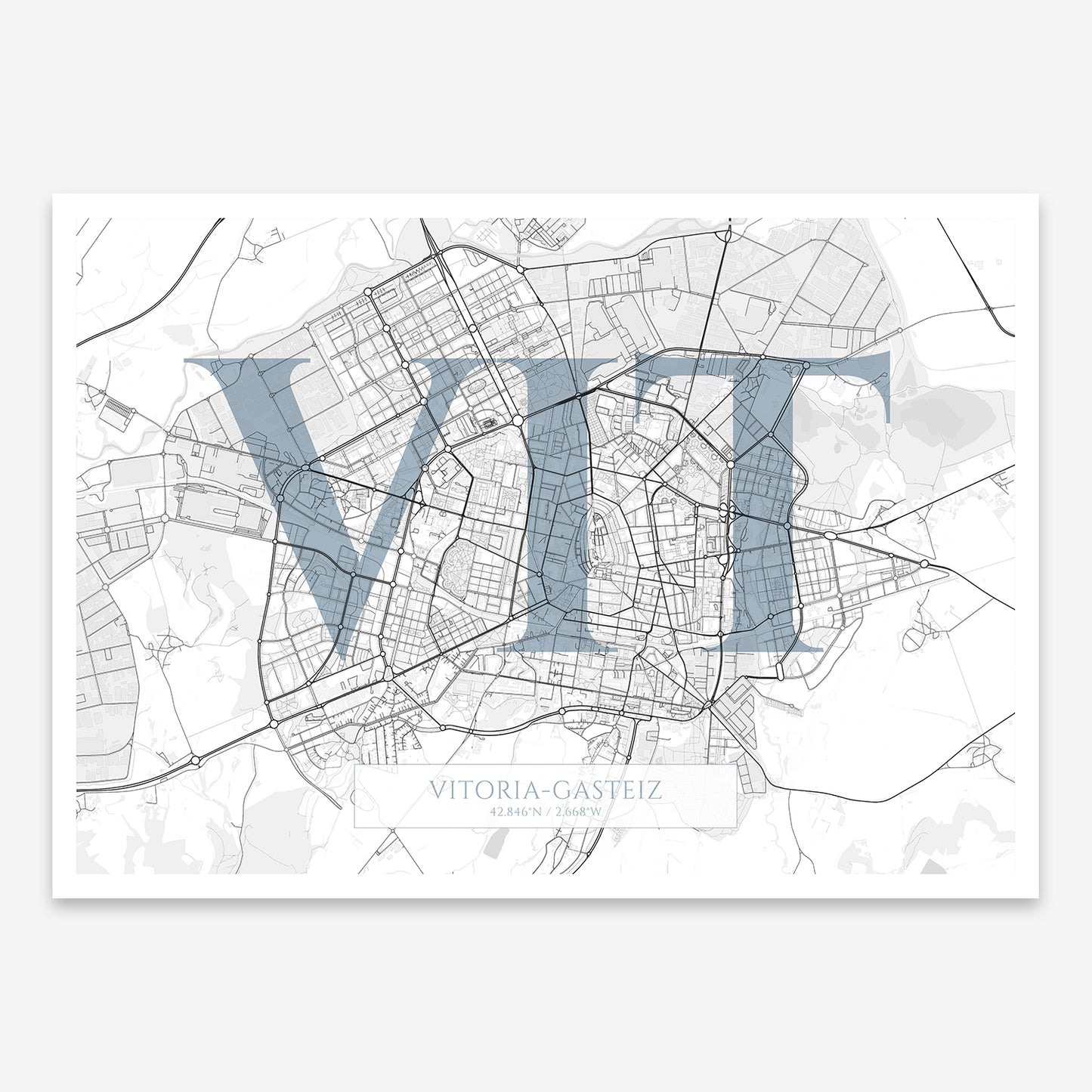 Vitoria-Gasteiz Map V06 Urban / Frame / No