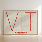 Decorative poster of Vitoria-Gasteiz – Ultra-thin typographic art