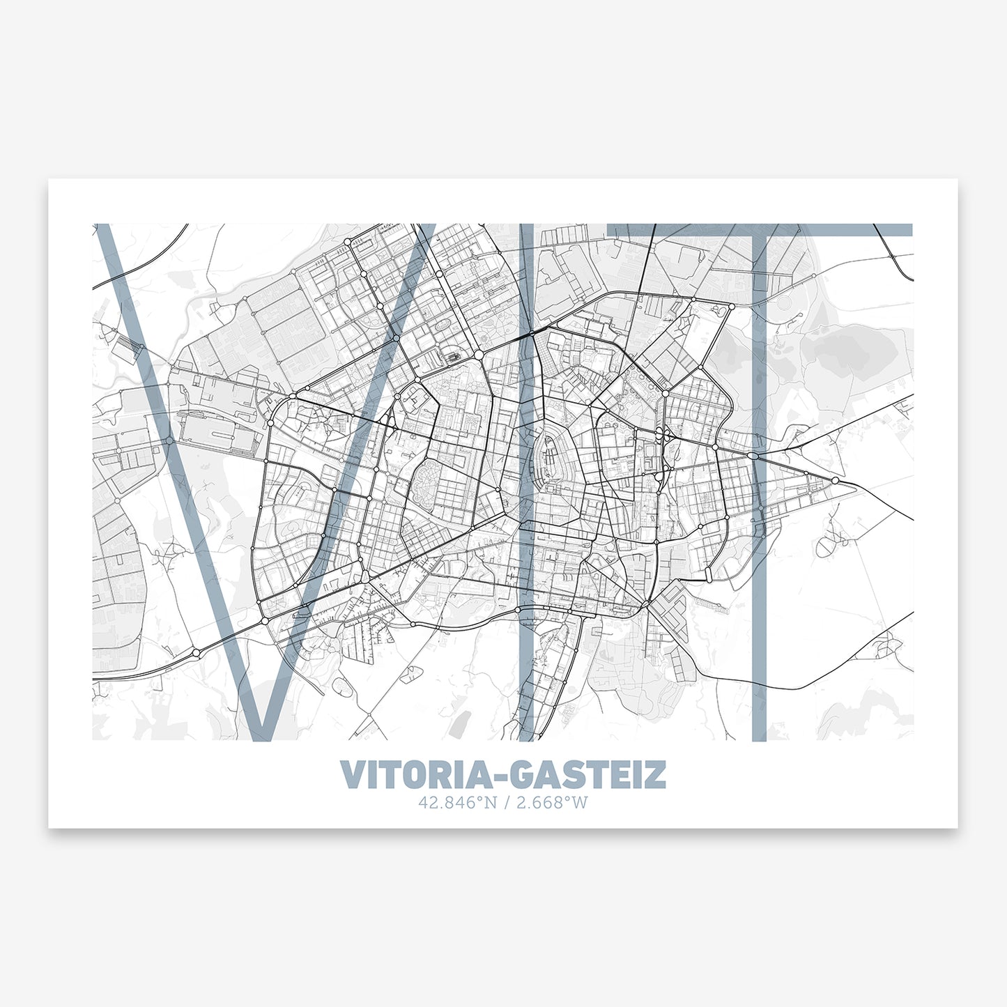 Vitoria-Gasteiz Map V07 Urban / No Frame / No