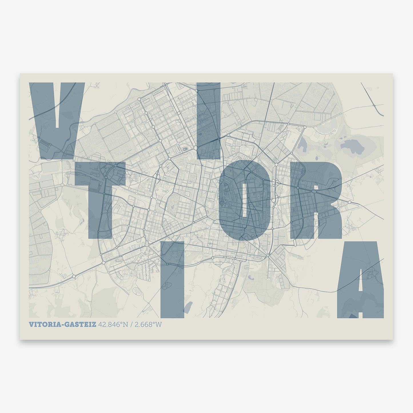 Vitoria-Gasteiz Map V08 Seaside / No Frame / No