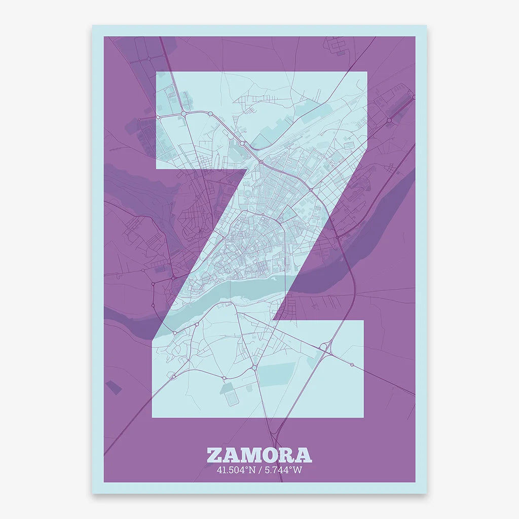 Lámina decorativa de Zamora – Arte tipográfico moderno