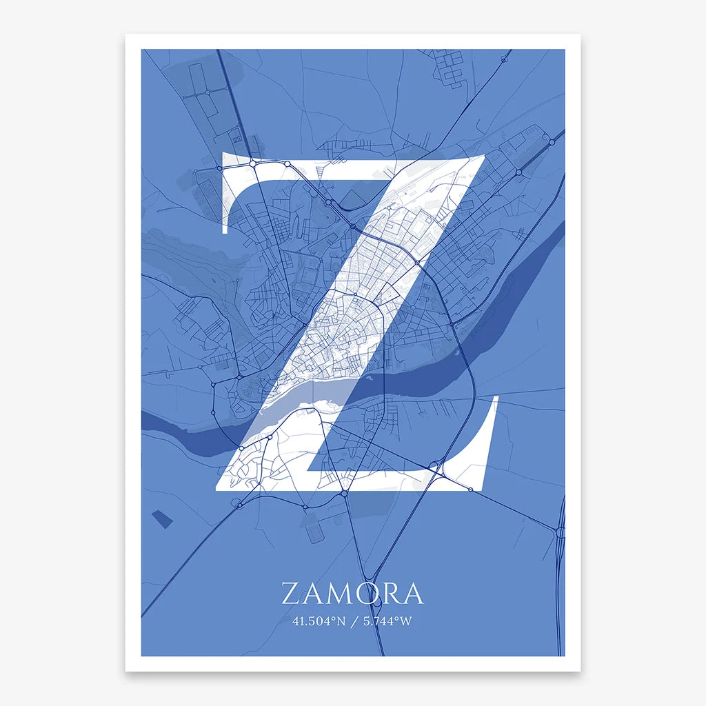 Lámina elegante de Zamora – Póster minimalista y sofisticado