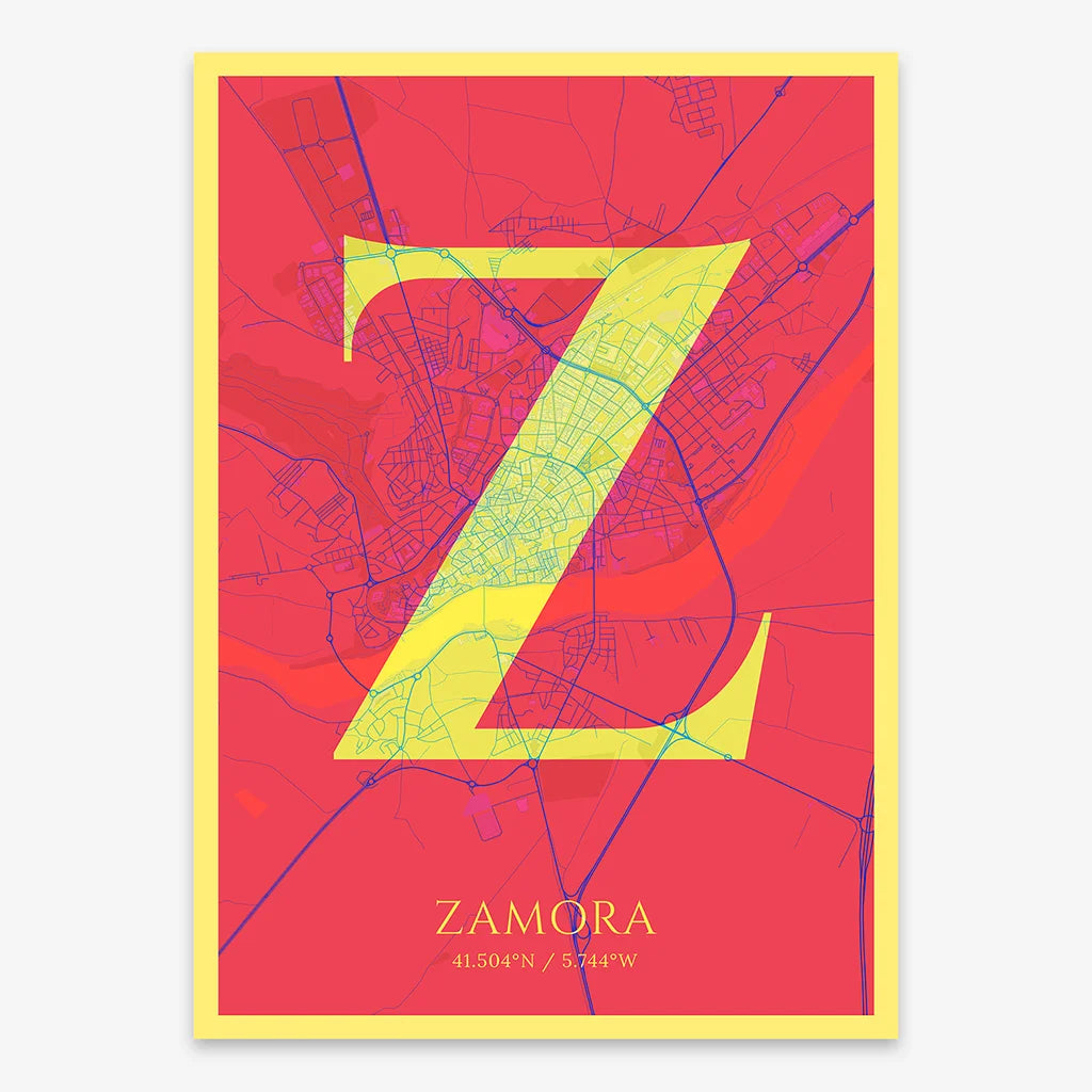 Lámina elegante de Zamora – Póster minimalista y sofisticado