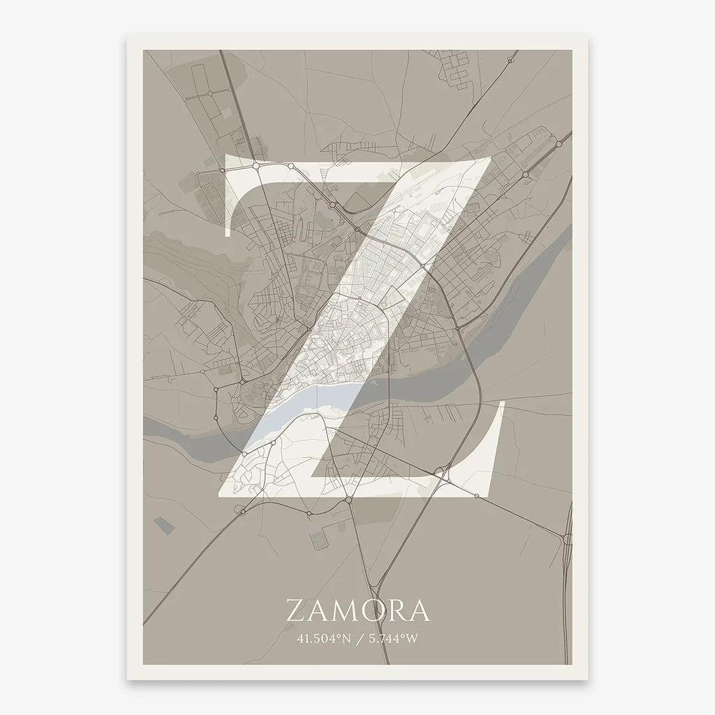 Lámina elegante de Zamora – Póster minimalista y sofisticado