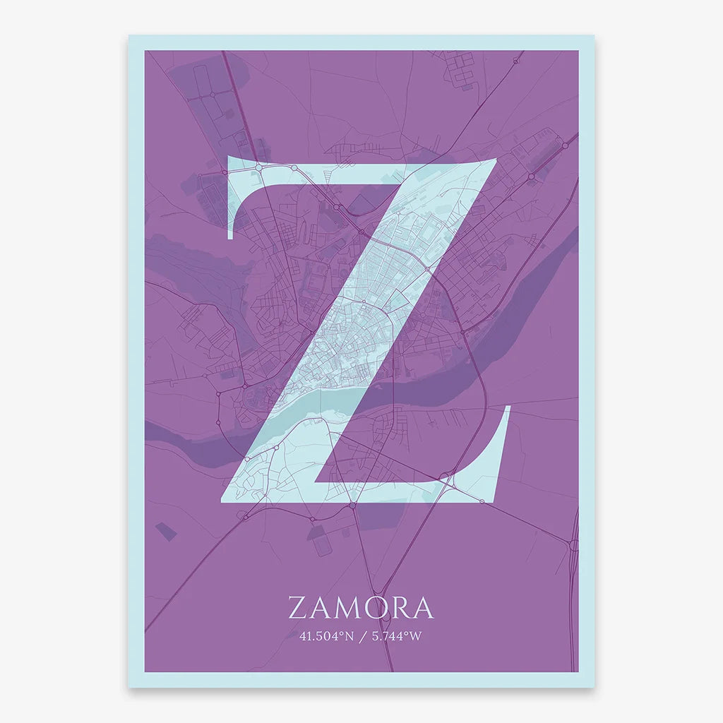 Lámina elegante de Zamora – Póster minimalista y sofisticado