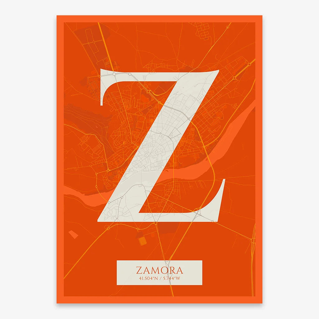 Lámina elegante de Zamora – Póster minimalista y sofisticado