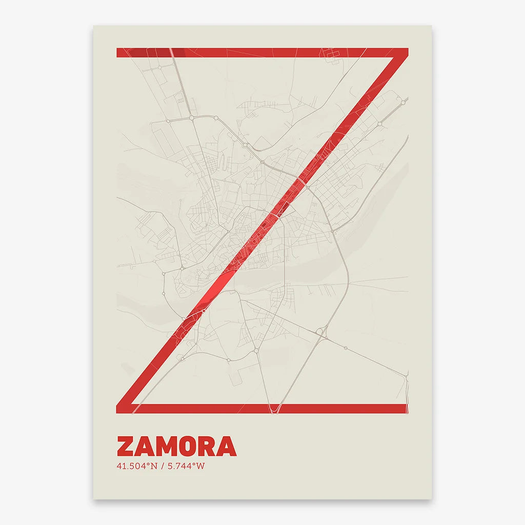 Póster decorativo de Zamora – Arte tipográfico ultrafino