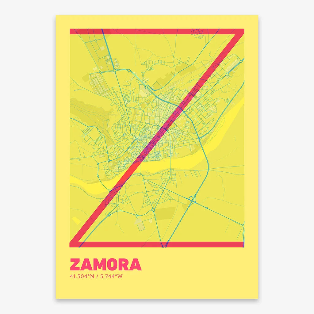 Póster decorativo de Zamora – Arte tipográfico ultrafino