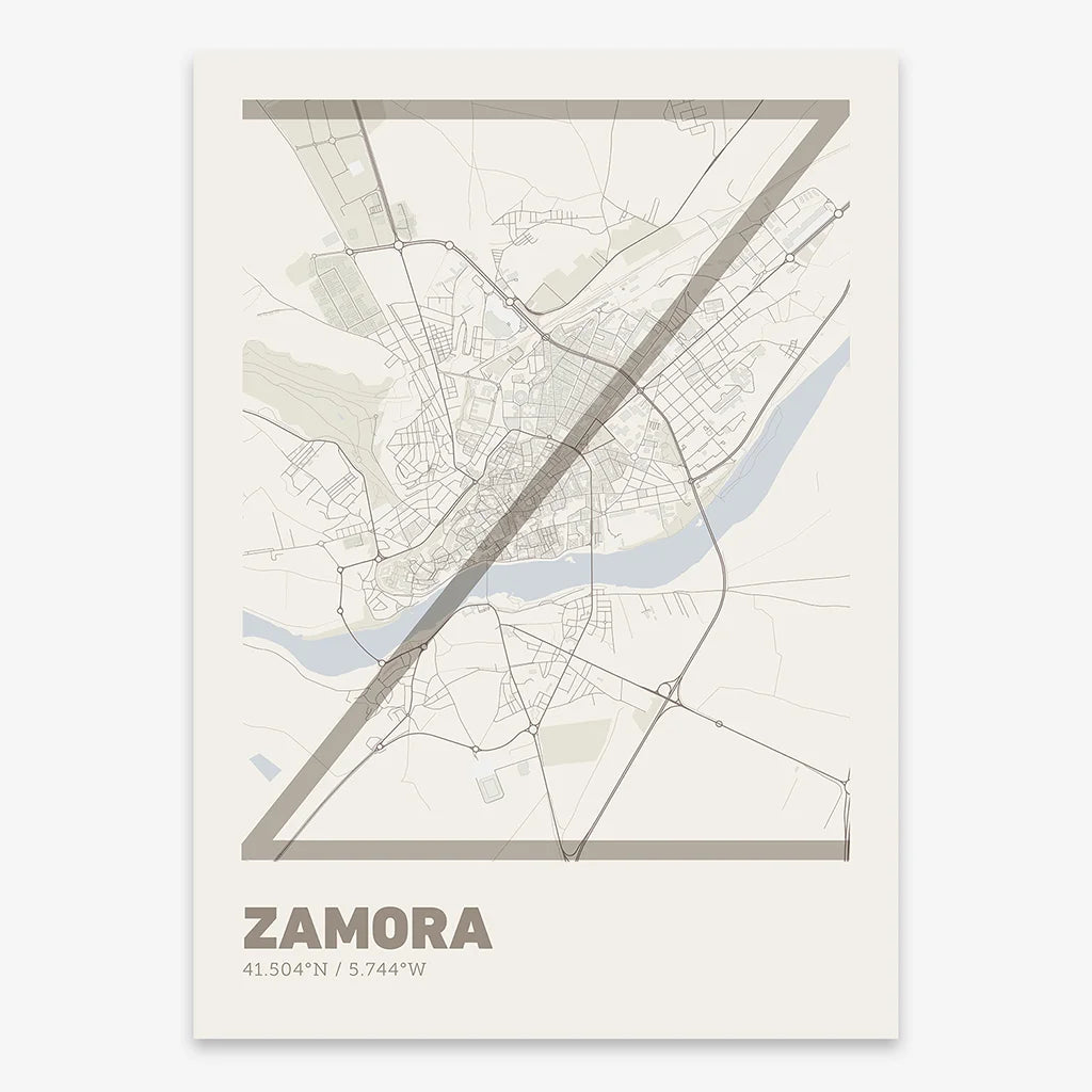 Póster decorativo de Zamora – Arte tipográfico ultrafino