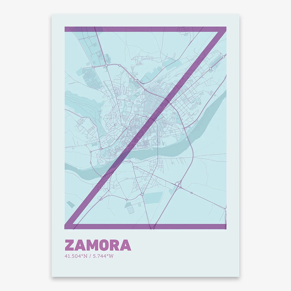 Póster decorativo de Zamora – Arte tipográfico ultrafino