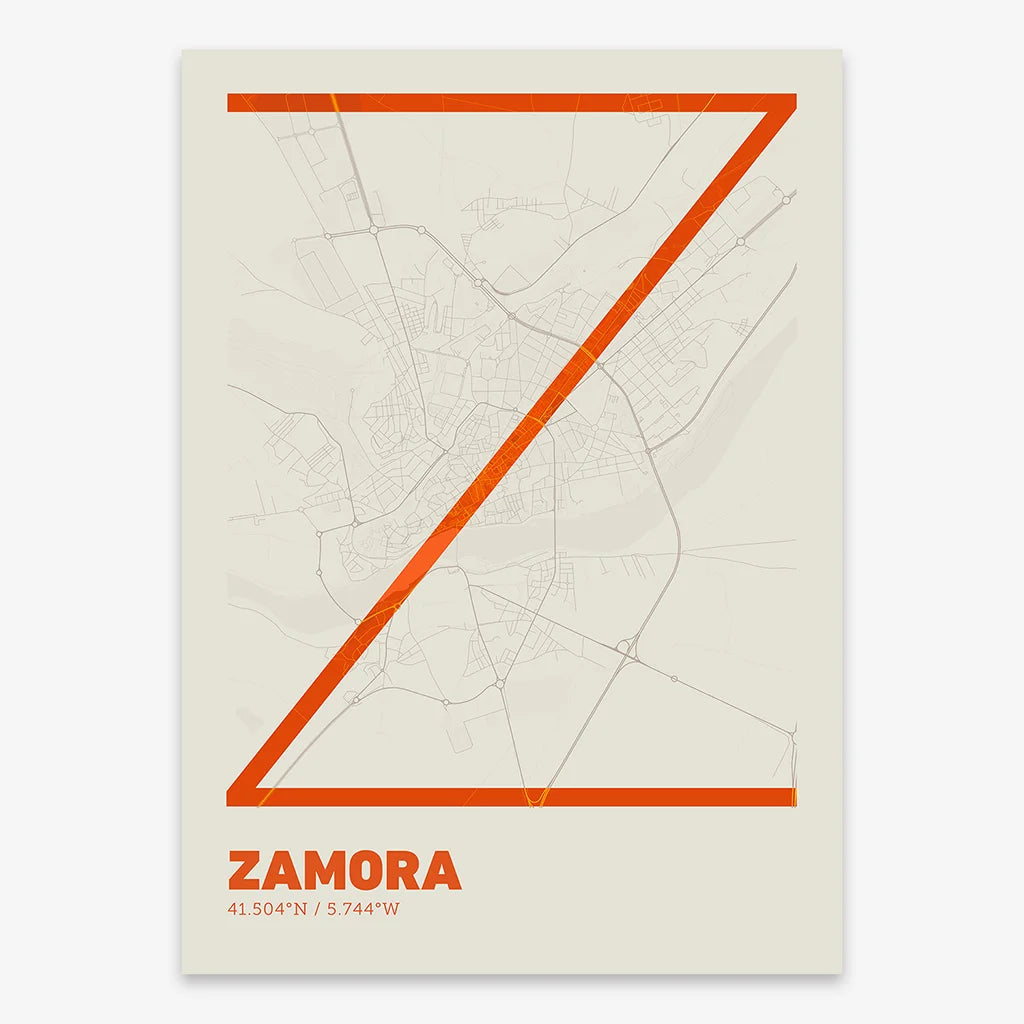 Póster decorativo de Zamora – Arte tipográfico ultrafino