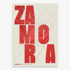Lámina creativa de Zamora – Diseño gráfico y tipografía sobre mapa