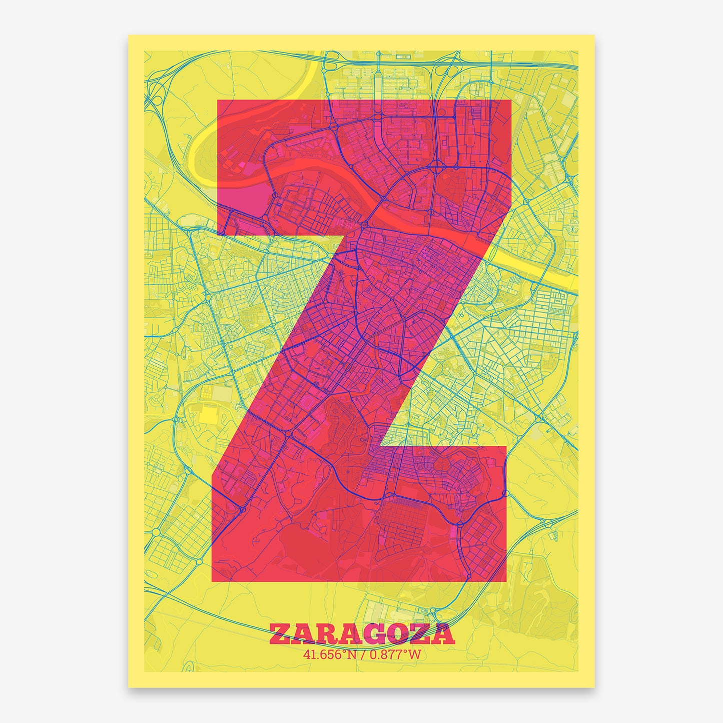 Zaragoza Map V02 Miami / No Frame / No