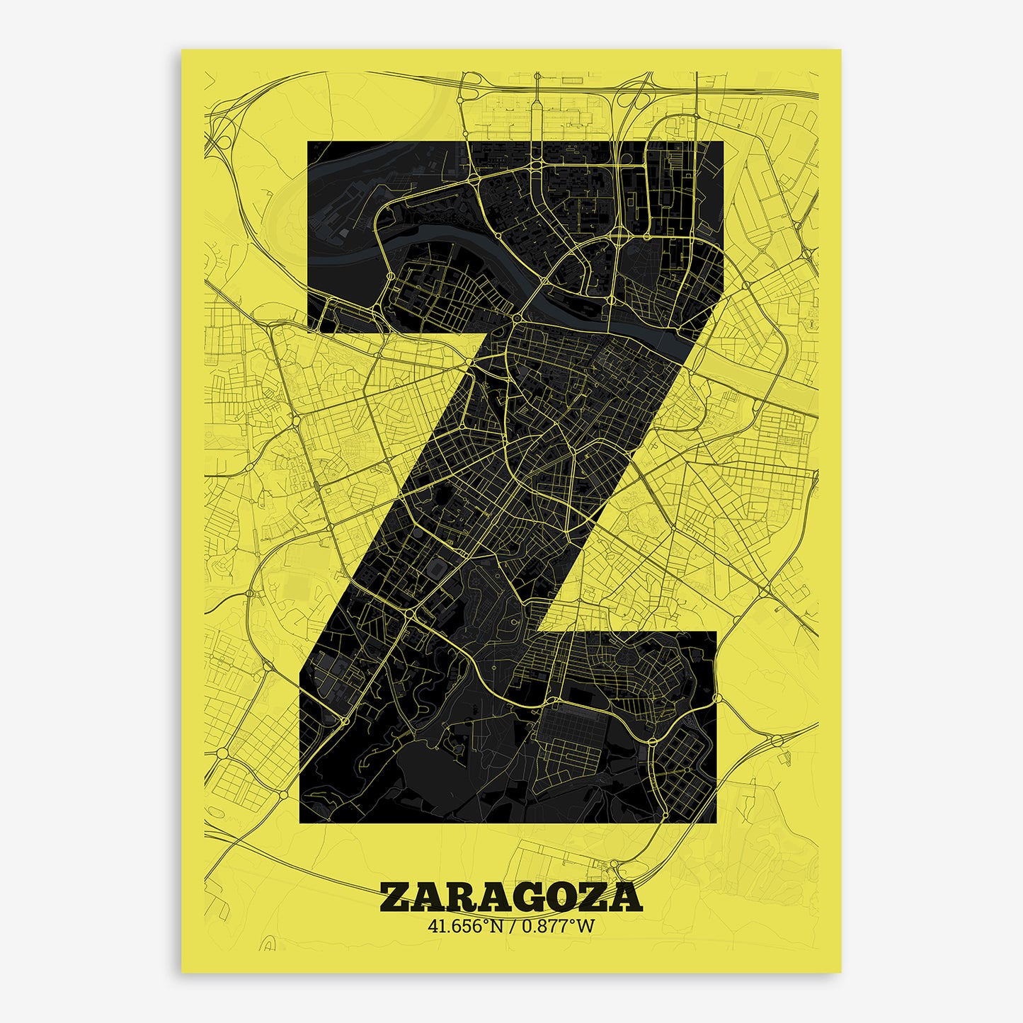 Zaragoza Map V02 Night / No Frame / No