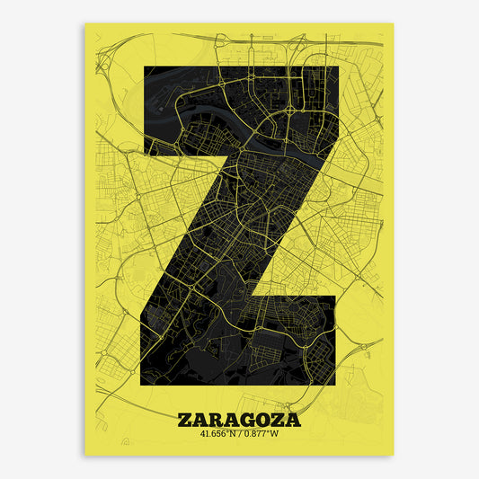 Zaragoza Map V02 Night / Frame / Yes