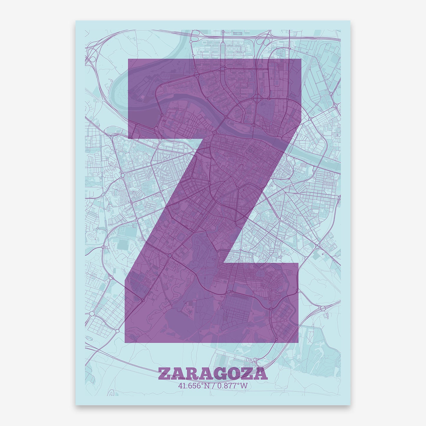 Zaragoza Map V02 Shabby / No Frame / No