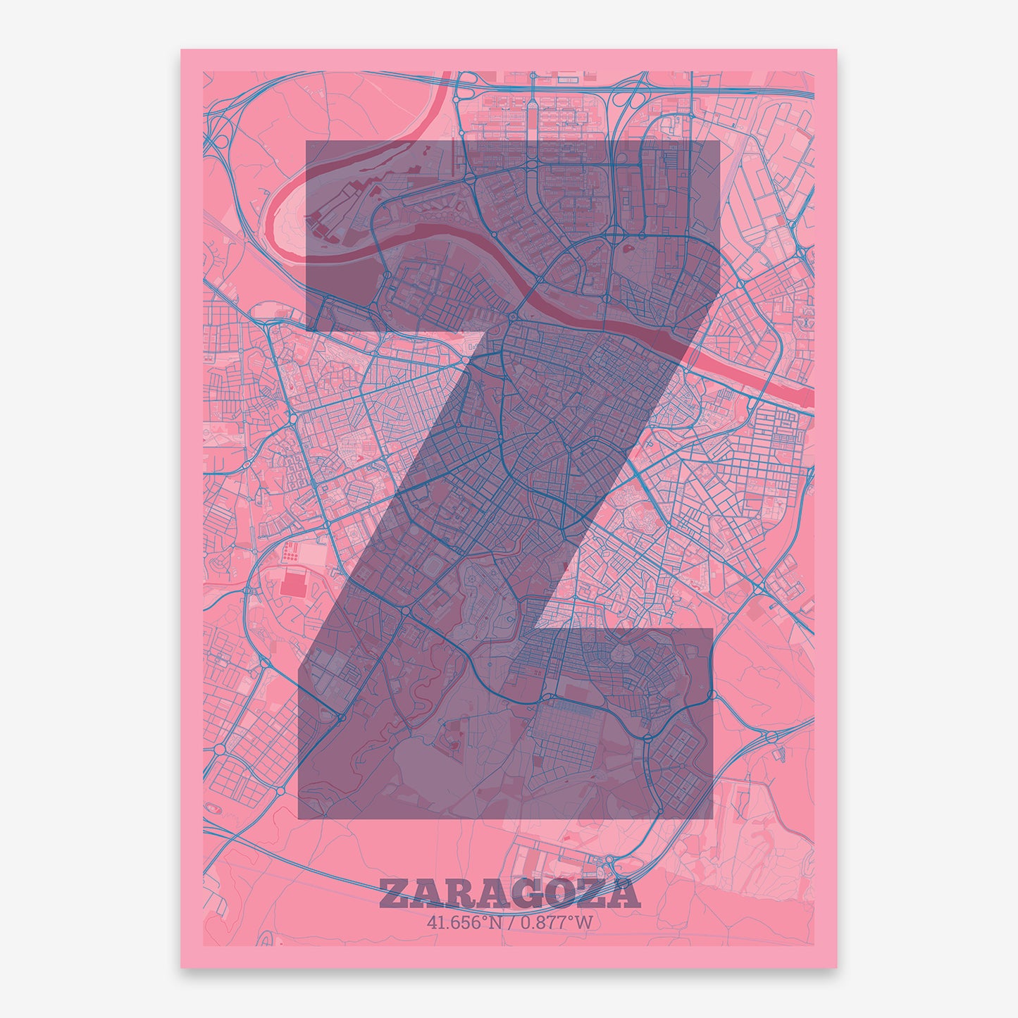 Zaragoza Map V02 Tuscan / No Frame / No