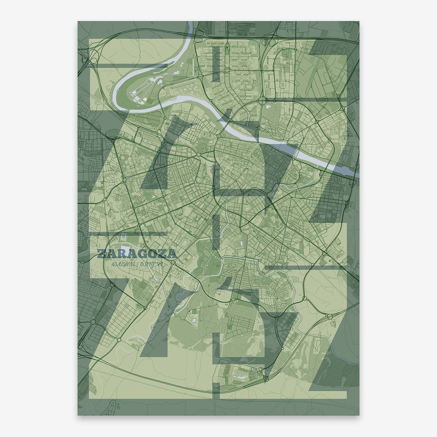 Zaragoza Map V03 Kyoto / No Frame / No