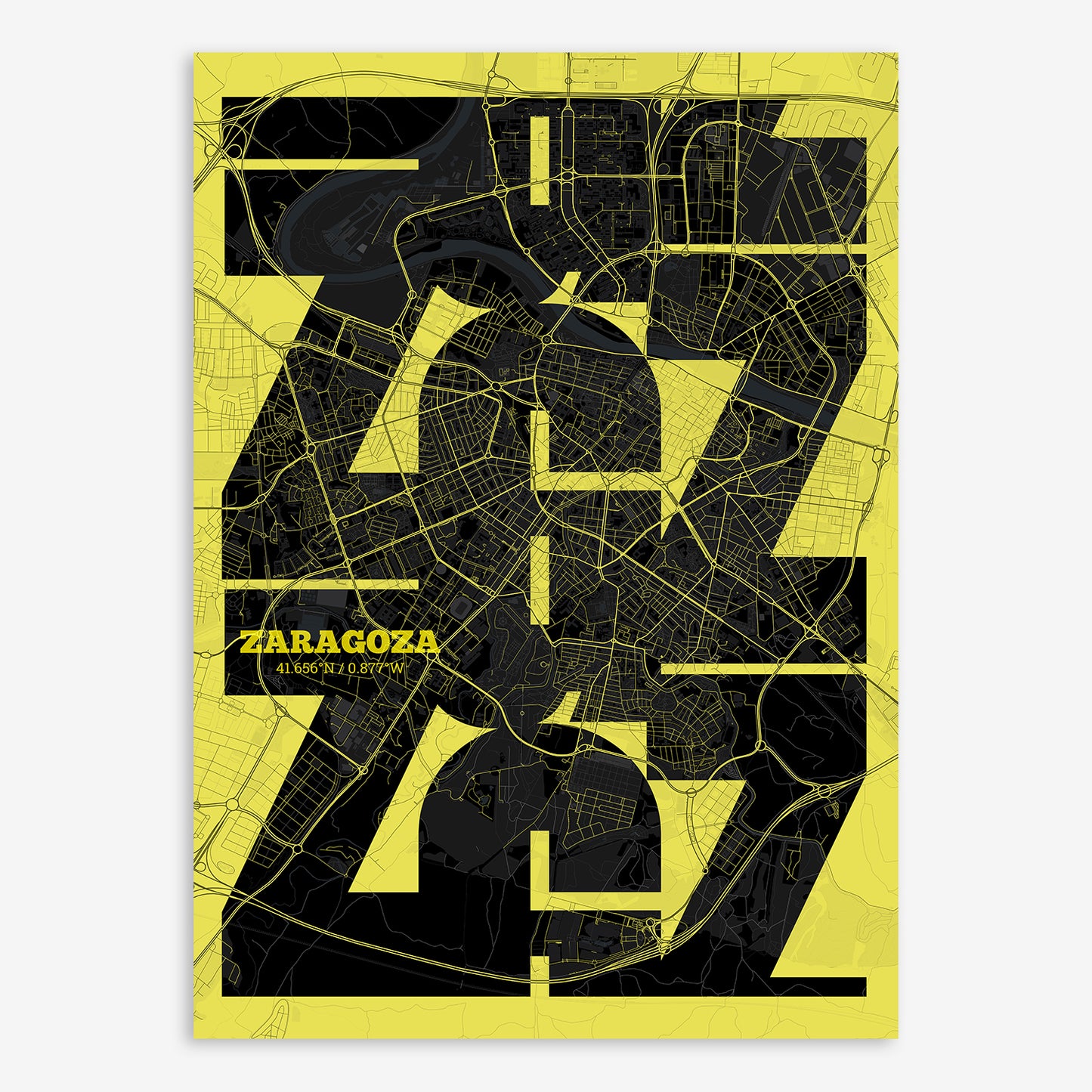 Zaragoza Map V03 Night / Frame / Yes