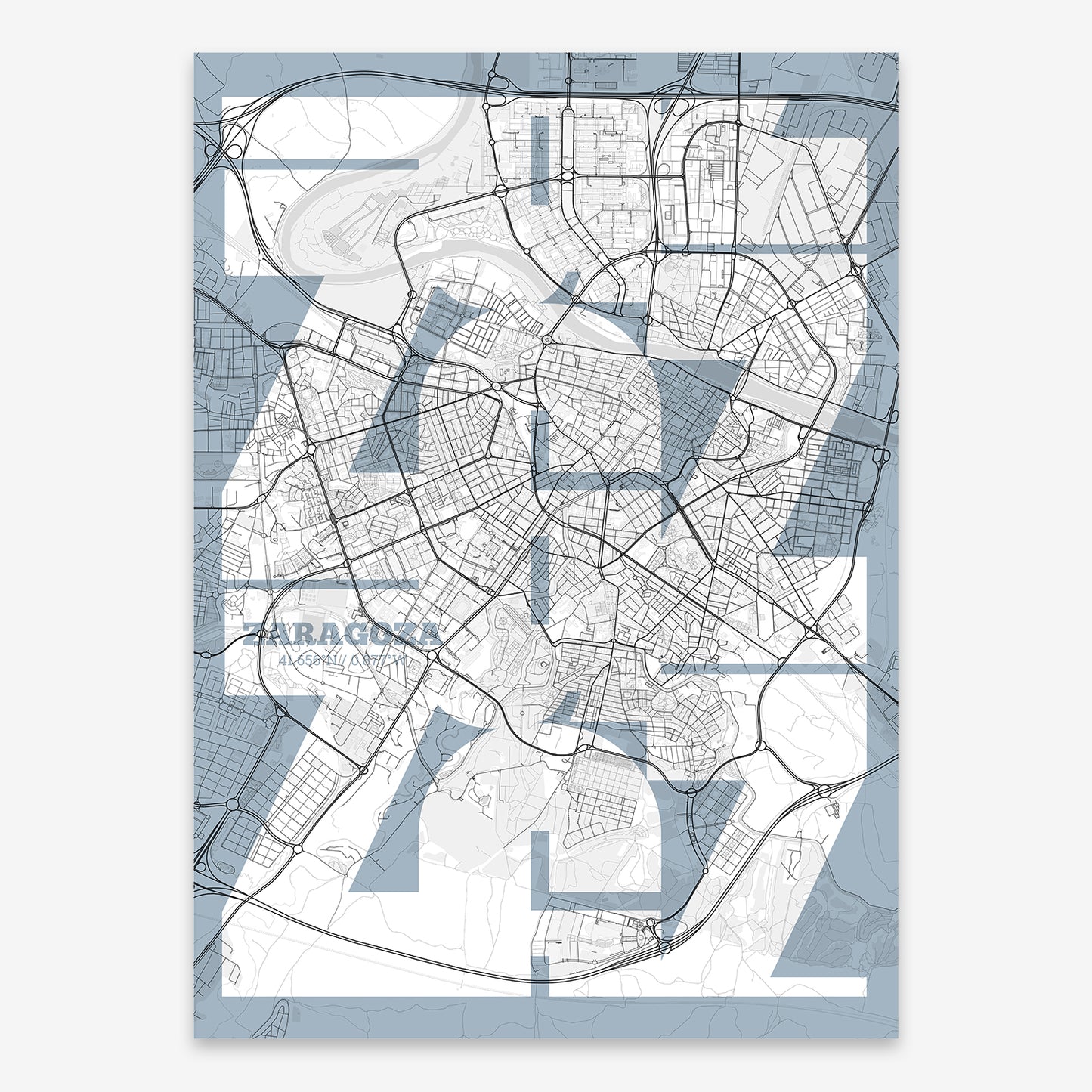 Zaragoza Map V03 Urban / No Frame / No