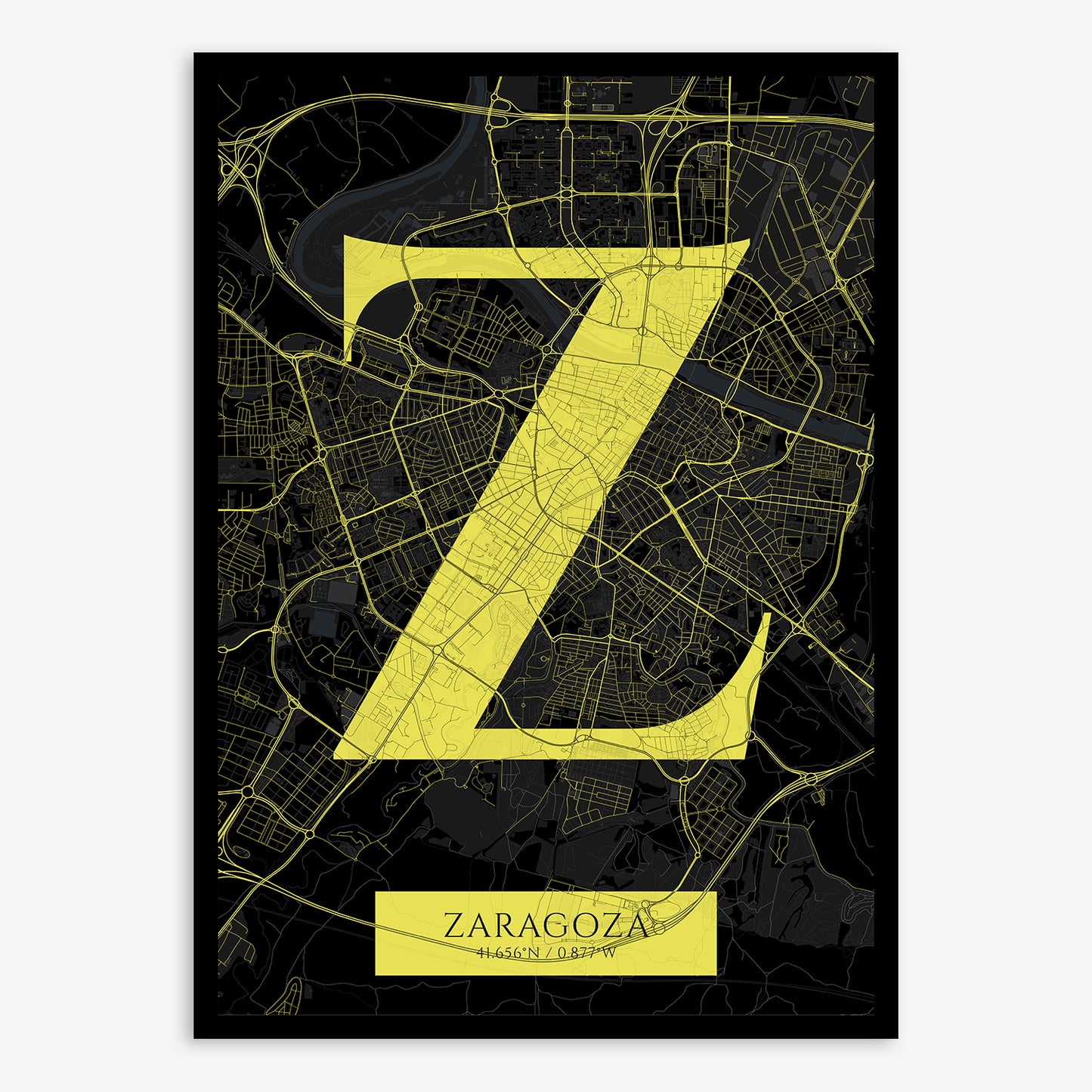 Zaragoza Map V06 Night / No Frame / Yes