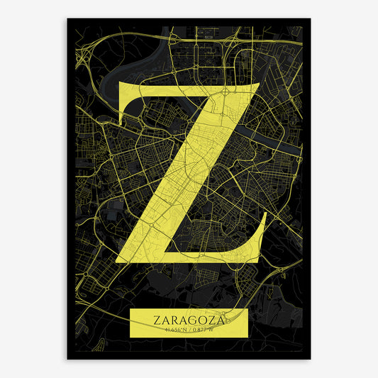 Zaragoza Map V06 Night / Frame / Yes