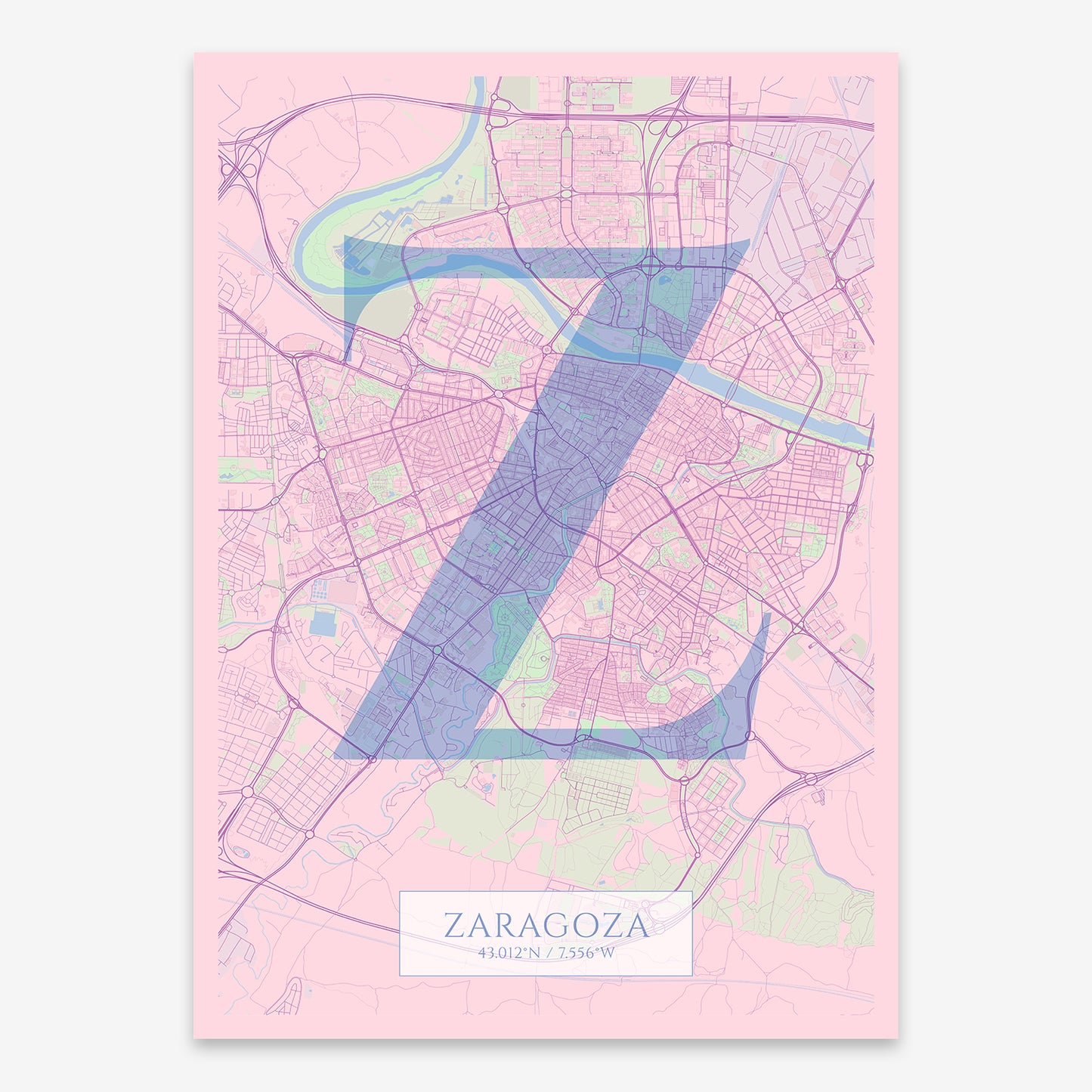 Zaragoza Map V06 Nursery / Frame / No