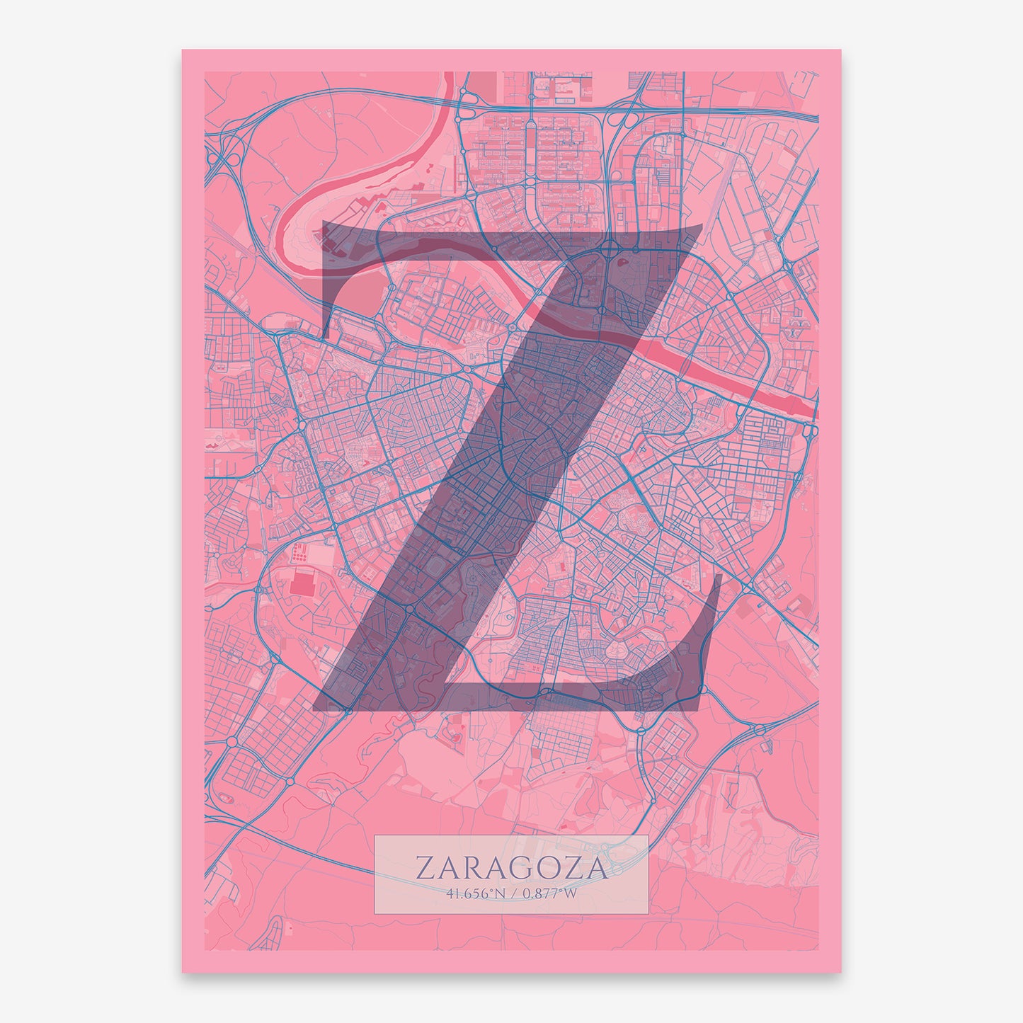 Zaragoza Map V06 Tuscan / No Frame / Yes