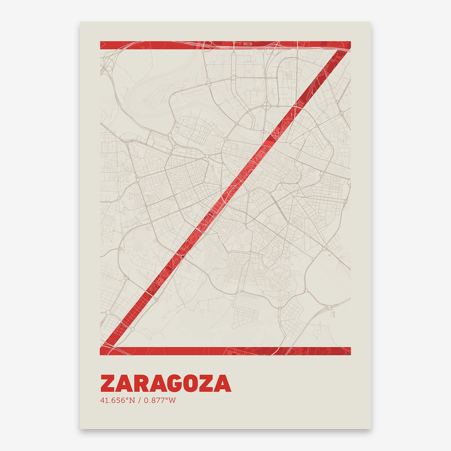 Zaragoza Map V07 Boho / No Frame / No